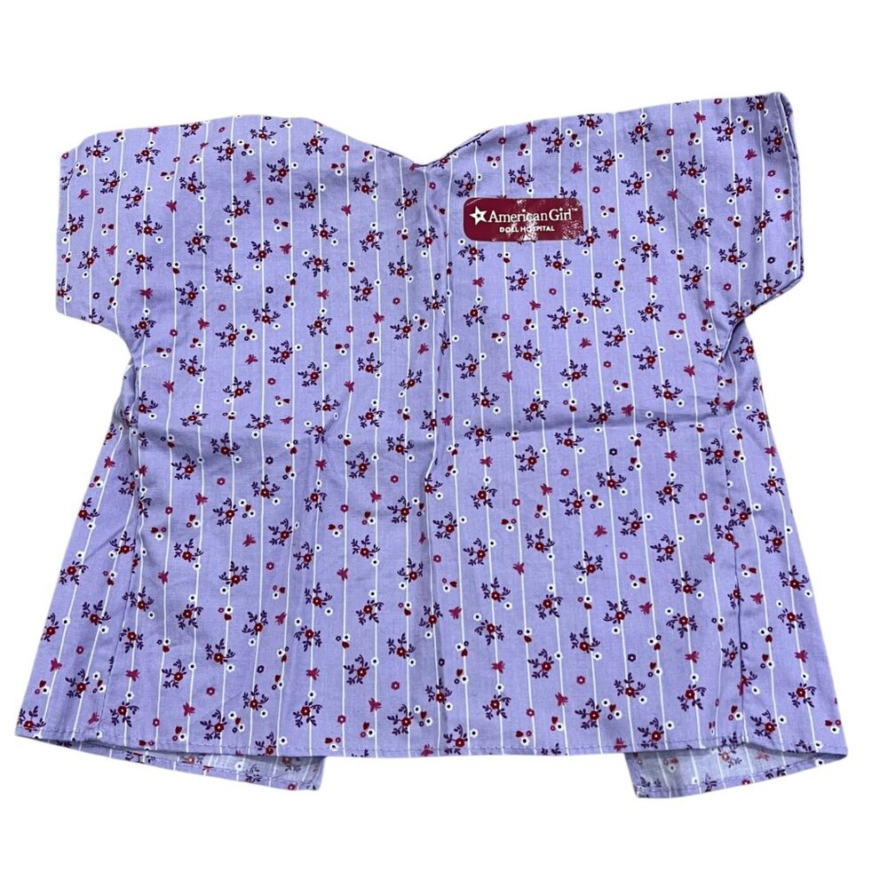 American Girl Doll Purple Floral Hospital Gown With Closures